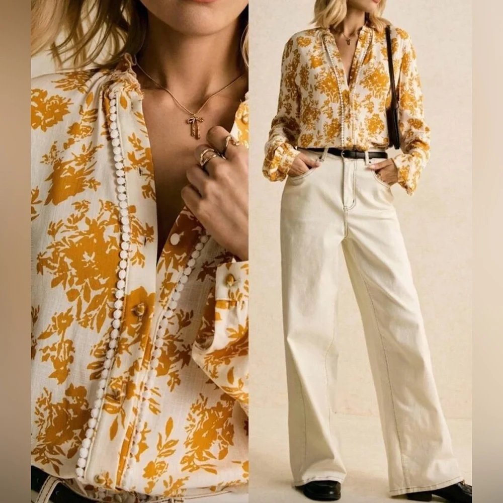 NEW Floral Print Women's Top - Picture 2 of 3